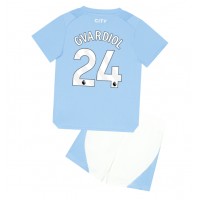 Fotballdrakt Barn Manchester City Josko Gvardiol #24 Hjemmedraktsett 2023-24 Kortermet (+ Korte bukser)